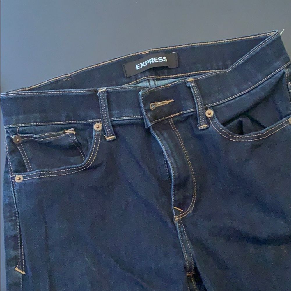 Express dark stain boot cut jean
